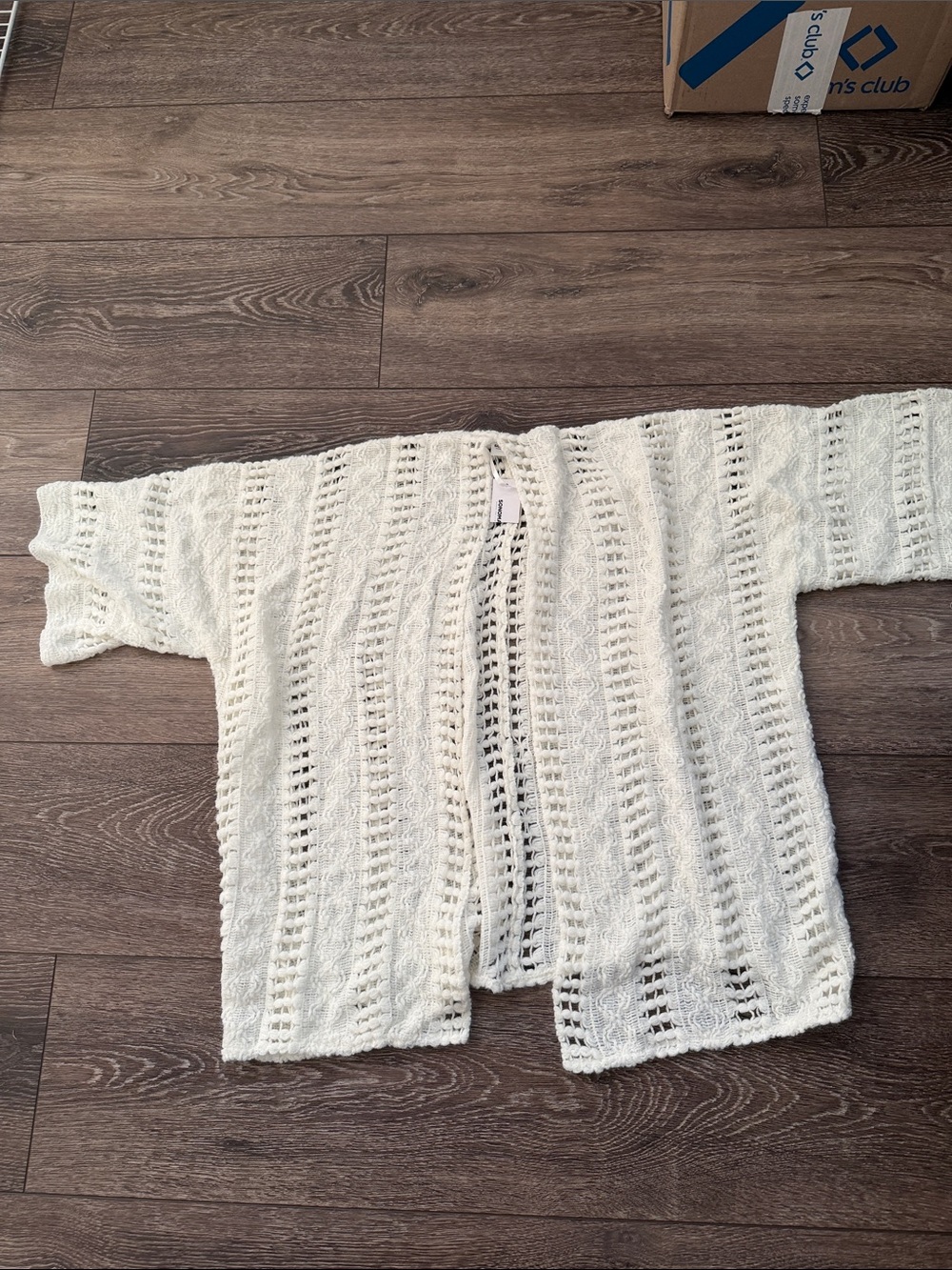 Sonoma Open-Knit Cream Women's Cardigan
